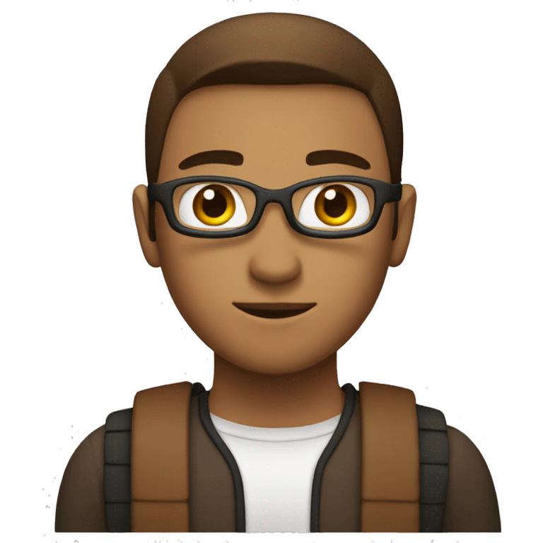 a coder with a brown middle part emoji