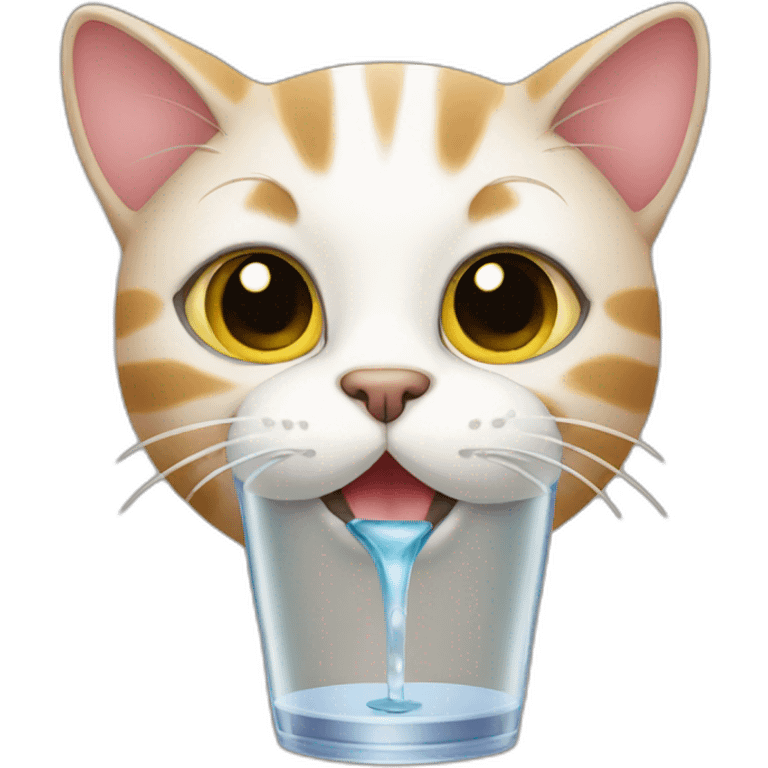 Cat drinks emoji