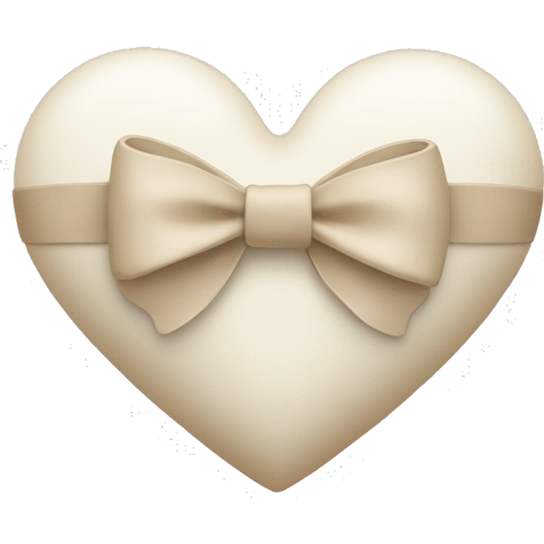 white heart with beige bow emoji