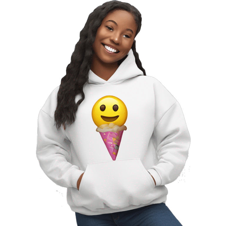 smiling girl with candy hoodie emoji