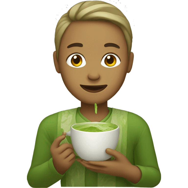 person holding matcha  emoji