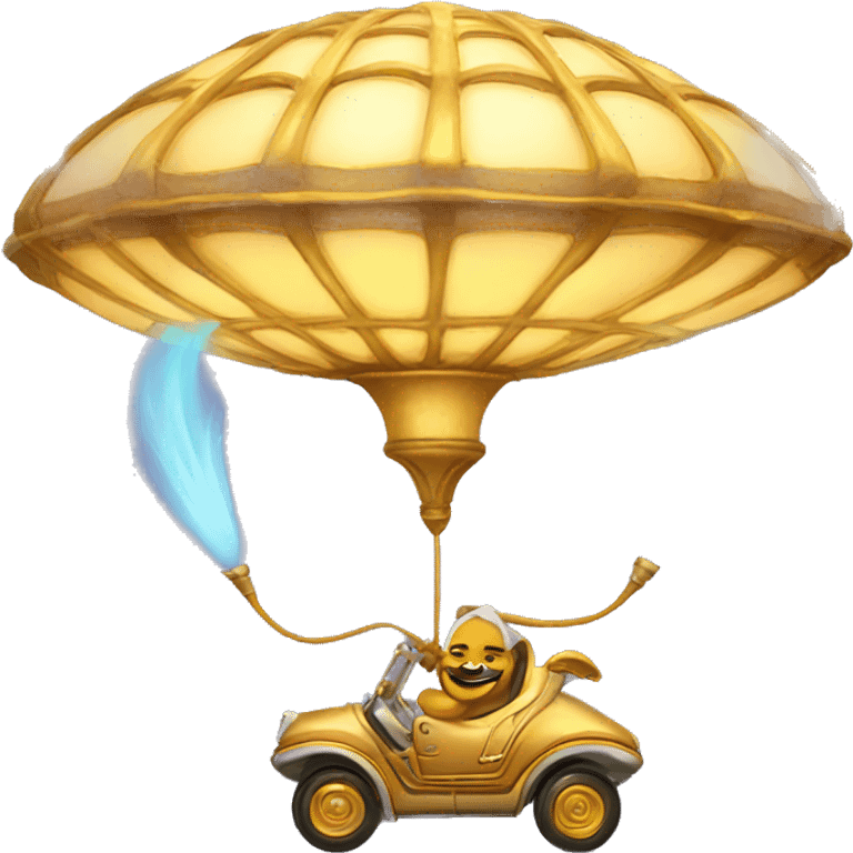 Magical Lamp Genie Driving Wing-Body Vehicles emoji