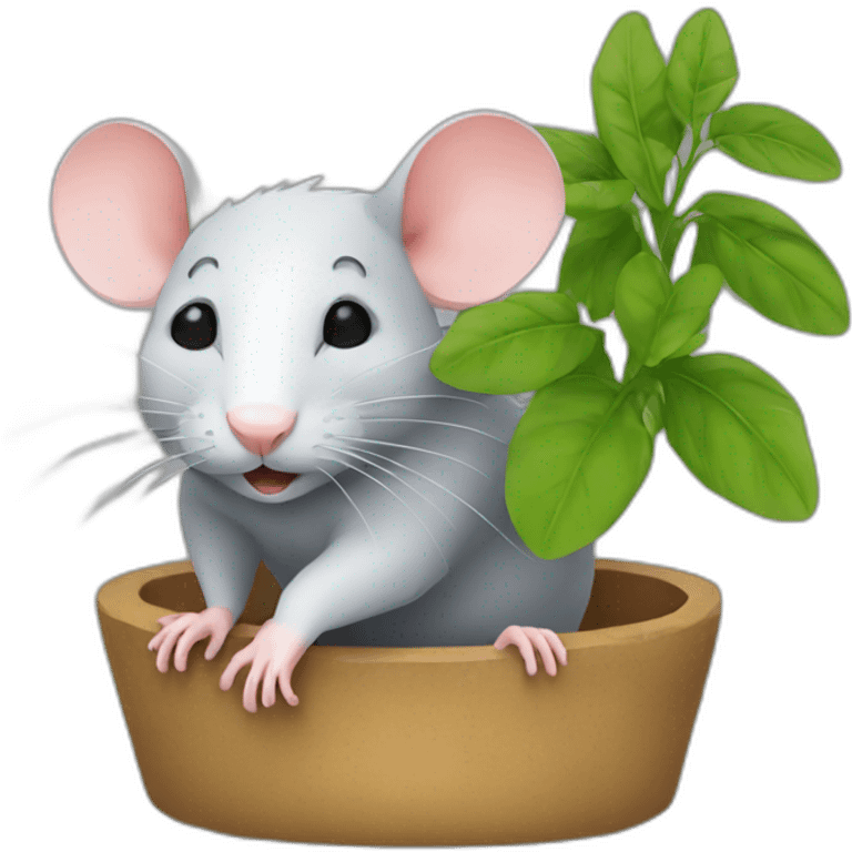 rat avec des plantes emoji