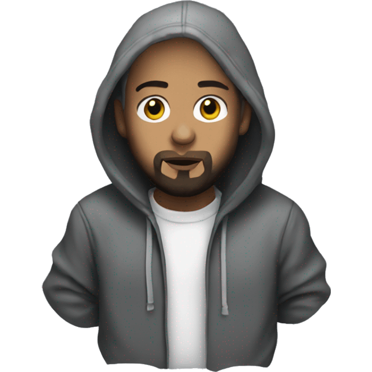 Eminem with a beard and wearing a hoodie emoji