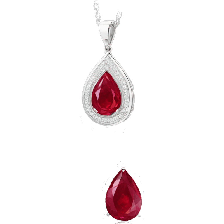 ruby big big big  teardrop pendant falling side emoji