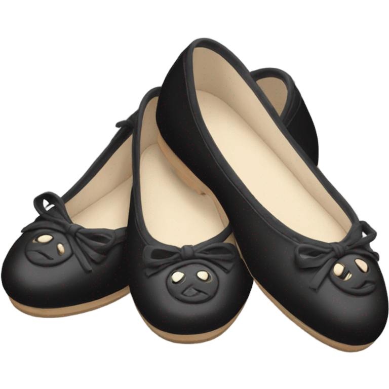 Black Chanel ballet flats emoji