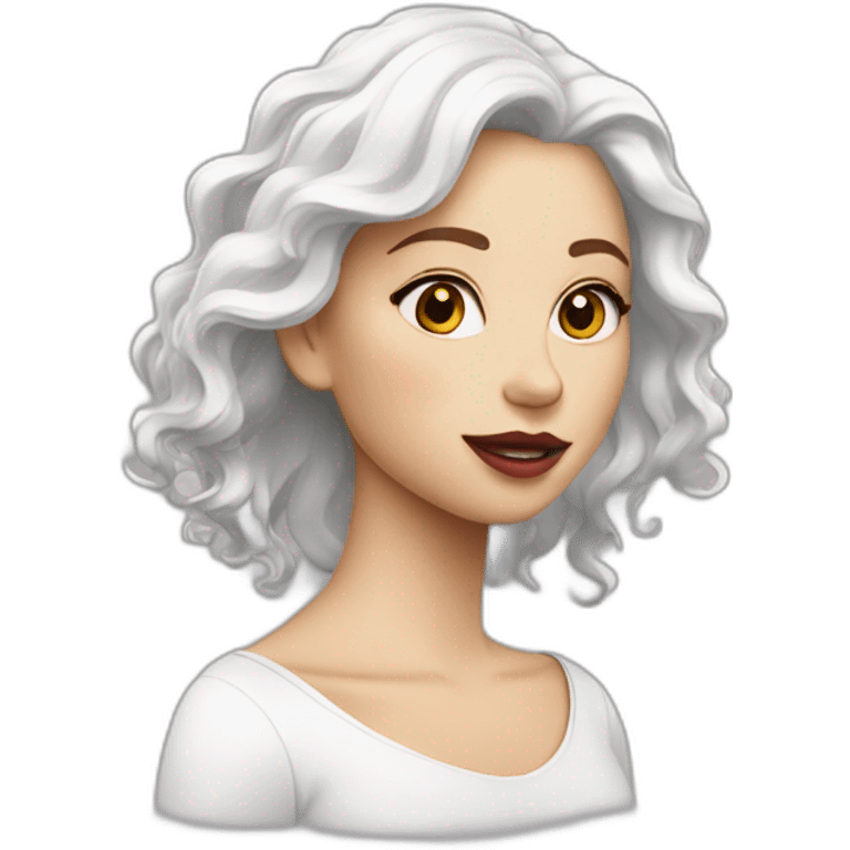 Fille blanche cheveux bordeaux emoji