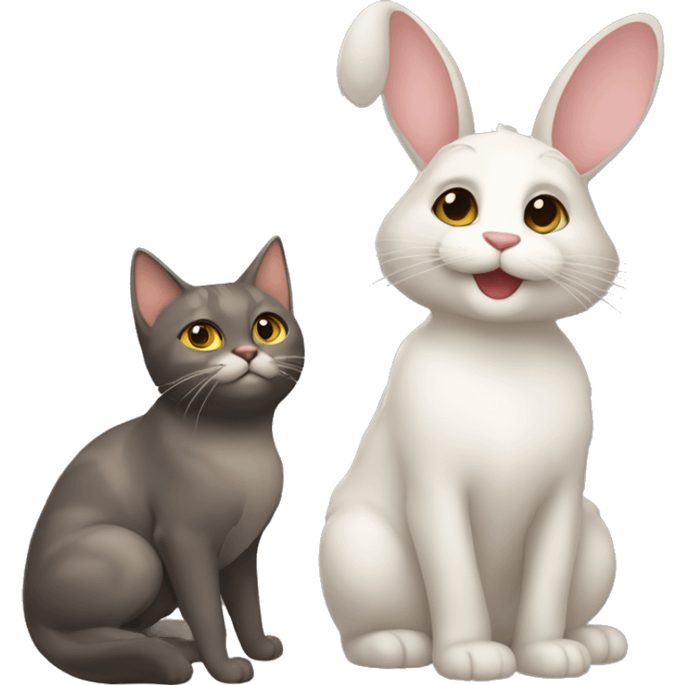 Gato y conejo emoji