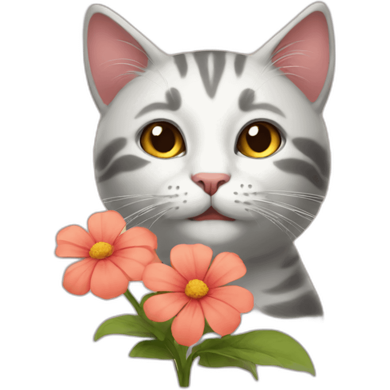 cat with flower emoji