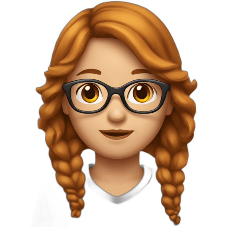 Een meisje met bruin haar en een doorzichtige bril emoji