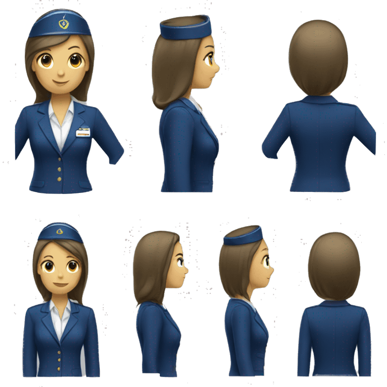 Flight attendant uniform dark blue  emoji