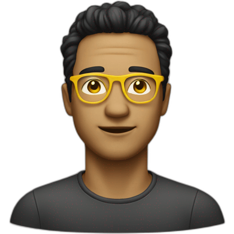 Man with yellow tinted glasses and black hair  emoji