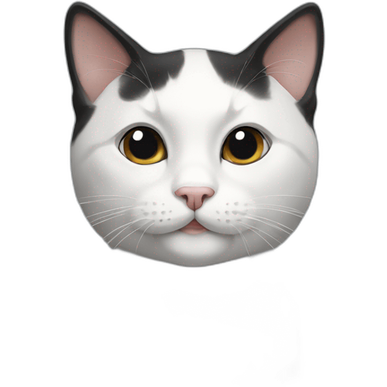 Cat with a black and white face emoji