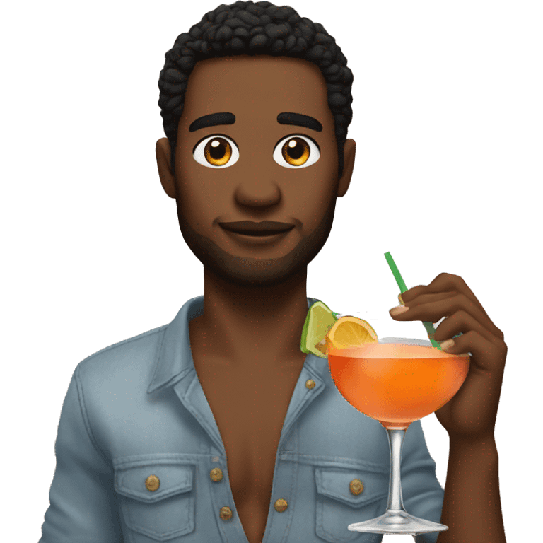 Picture of me holding a cocktail emoji