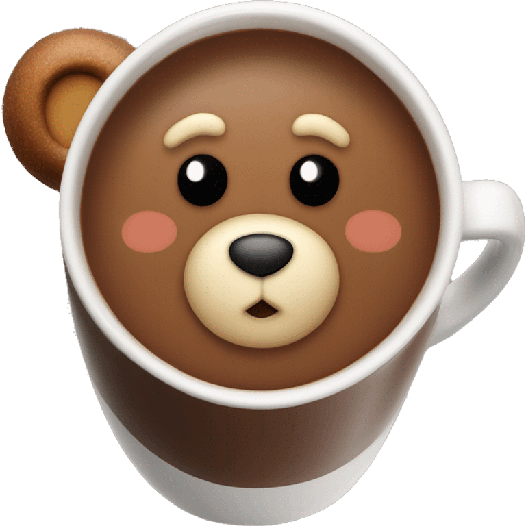 Teddy bear inside of a cup of hot chocolate emoji