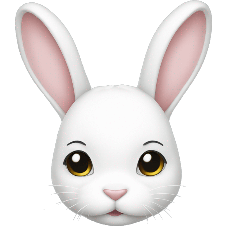 White bunny wearing a white bow emoji