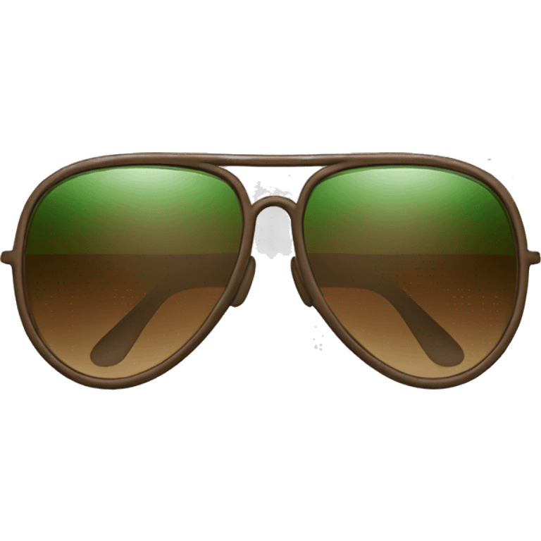 Green and brown aviator glasses emoji