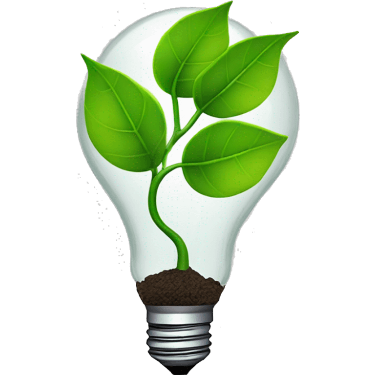 A stem with three leaves inside a bulb emoji