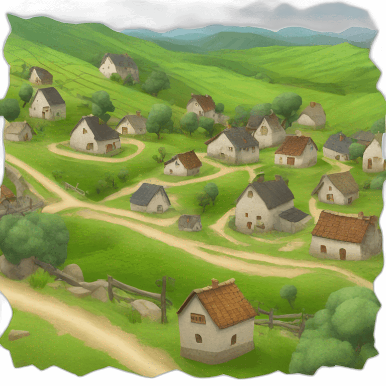 Village au creux des collines emoji