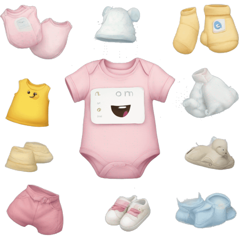 baby clothes with labelnewborn things in the store emoji