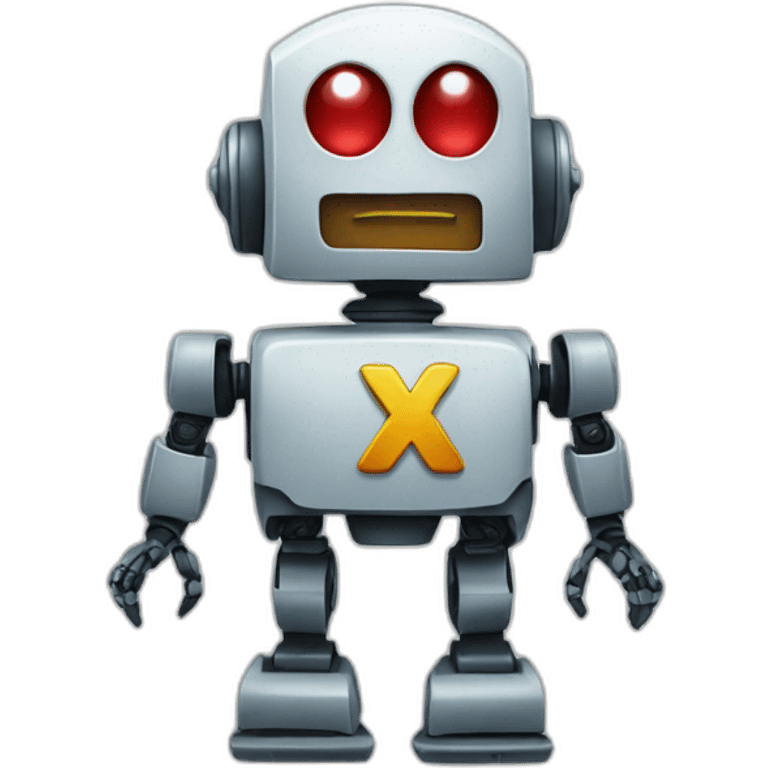 X logo with a robot emoji