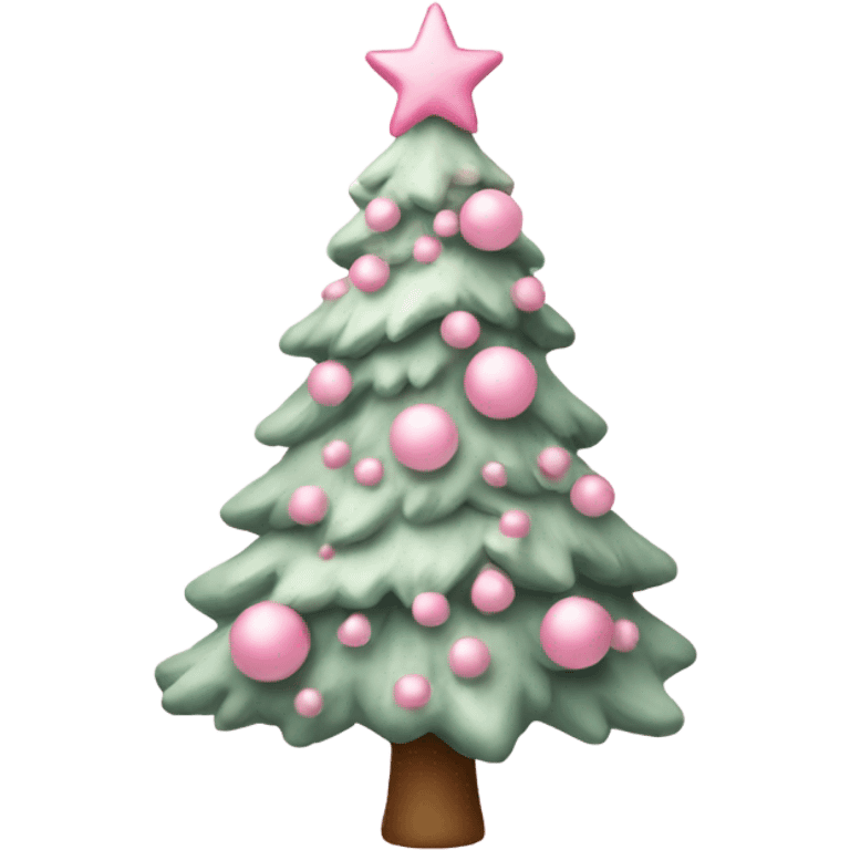 pastel pink christmas tree emoji