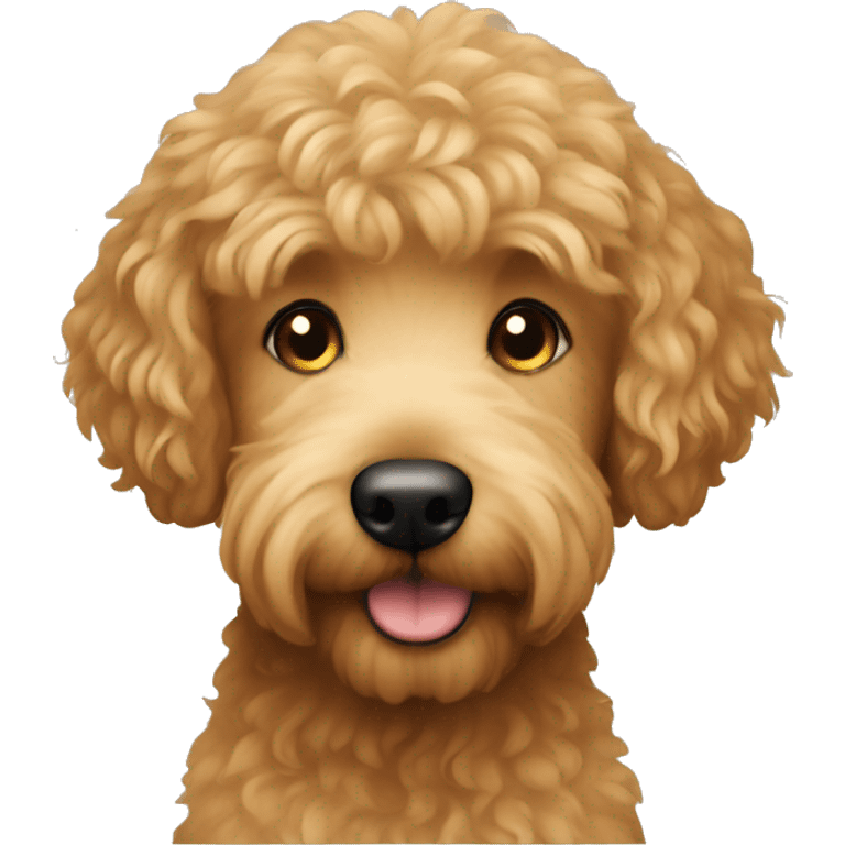 Golden doodle with blonde Woman and Brown hair man  emoji