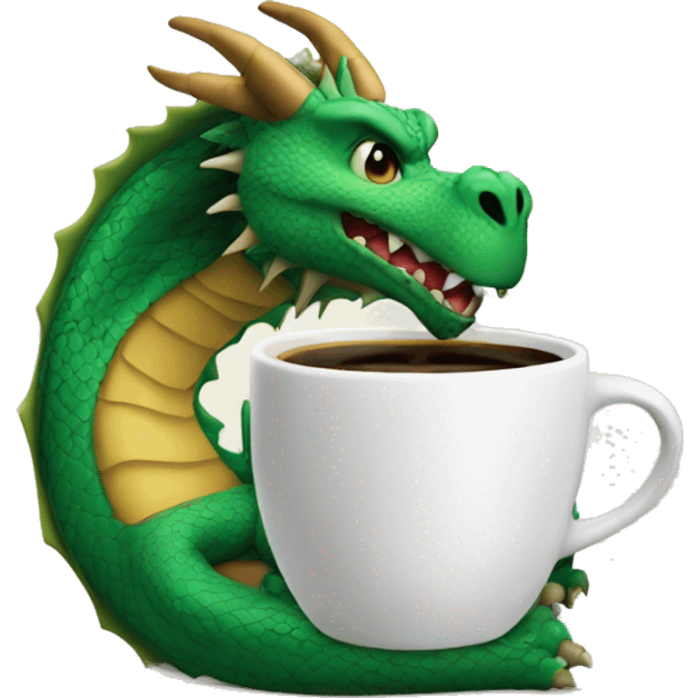 Dragon with a Coffee cup emoji