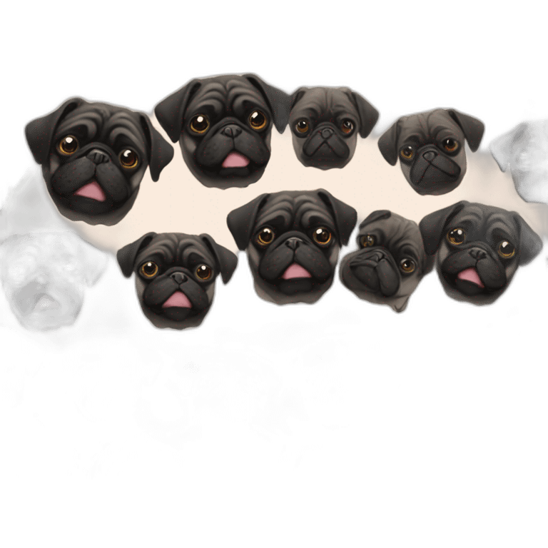 Black pug bust emoji