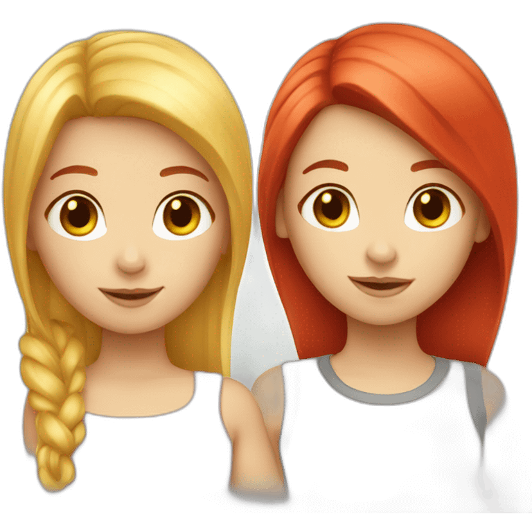 a blonde girl and a red-haired girl emoji