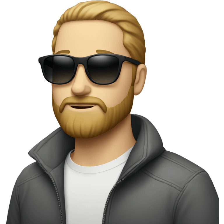 white man wear sunglasses have a beard with macbook emoji