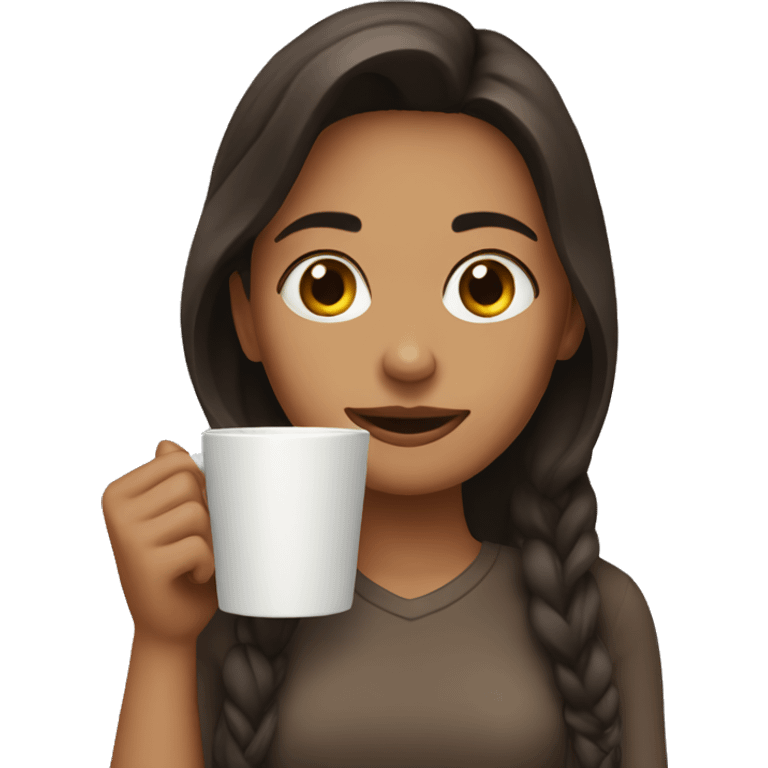 girl drinking coffee  emoji