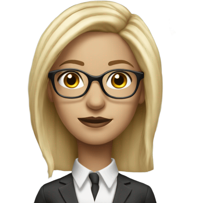 Realistic corporate lady eyes blonde hair with glasses  emoji