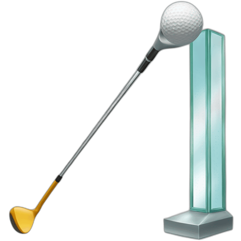 golf putter in the middle of a tall mirror emoji