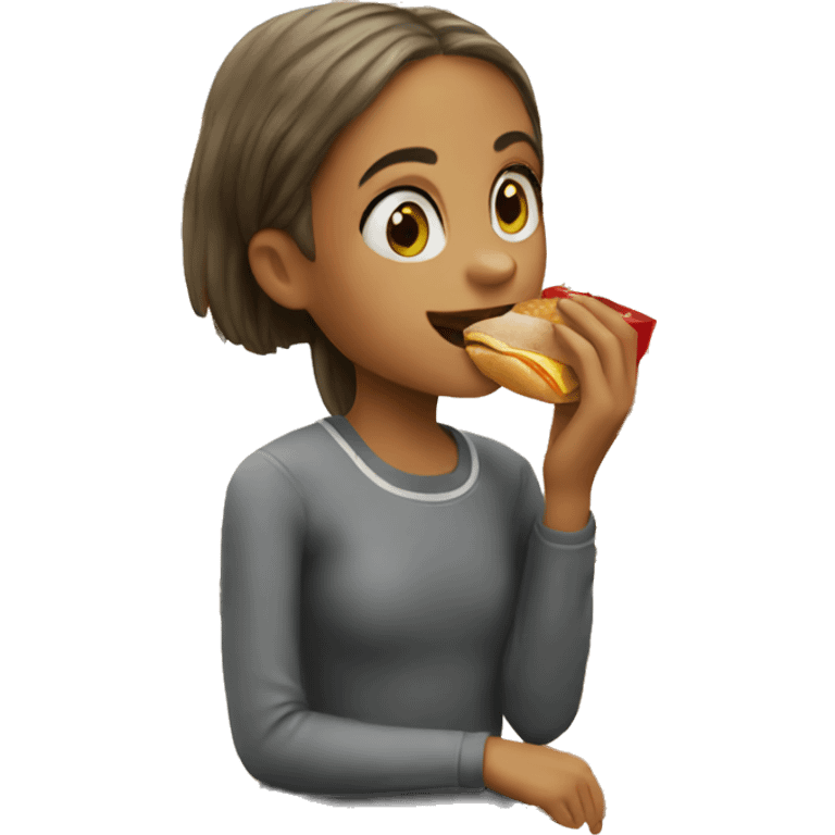 Girl eating mcdonalds  emoji