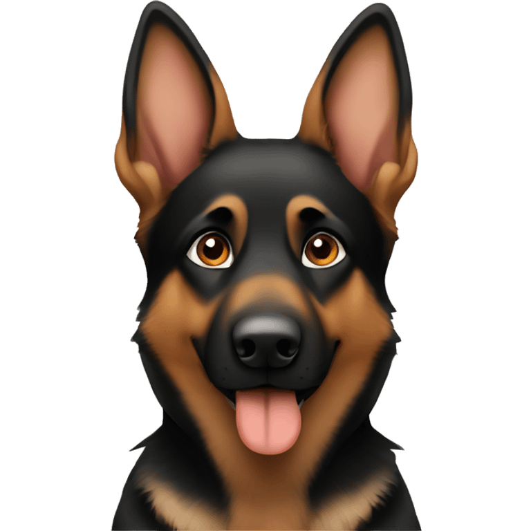 German shepherd black and brown emoji