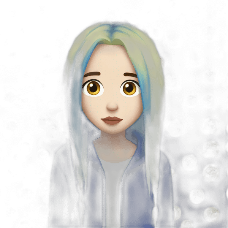 Billie eilish 2017 cheveux bleu emoji