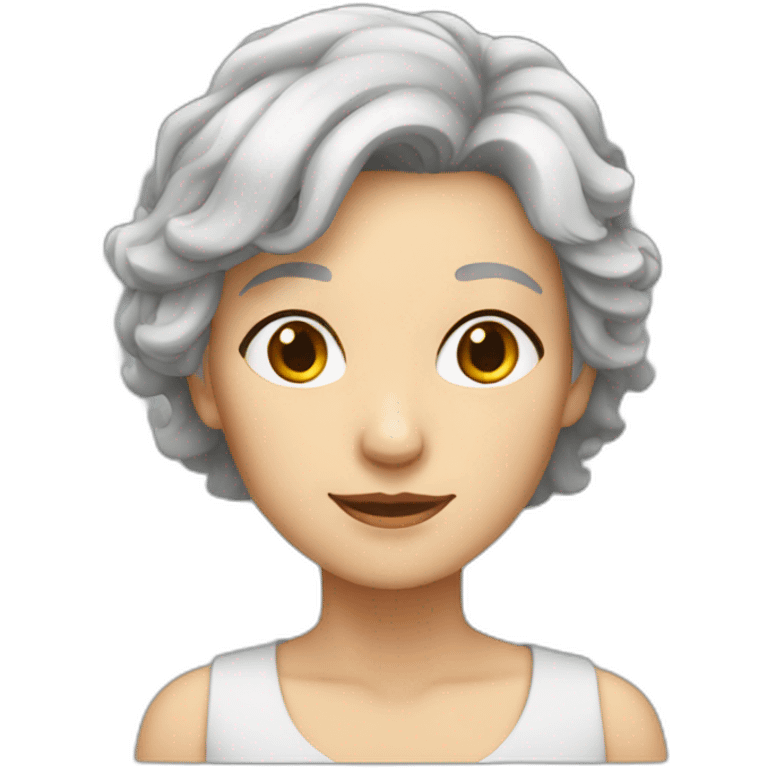 white women grey hair old emoji