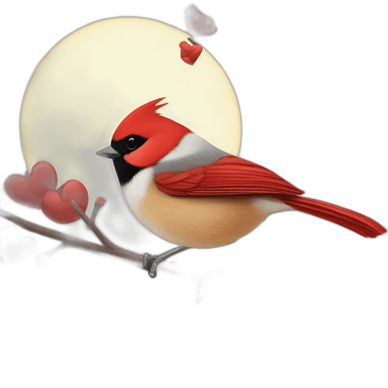 Chickadee loves cardinal emoji