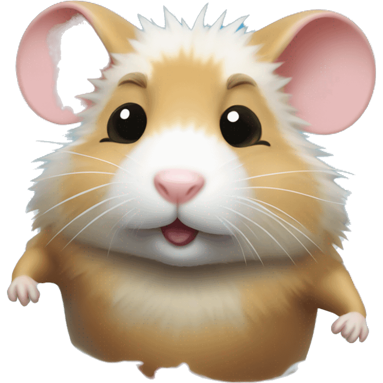 funny hamster with beard on the surf emoji