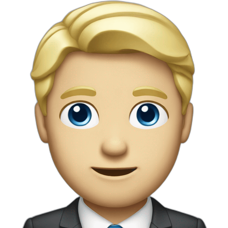 blond businessman with blue eyes emoji