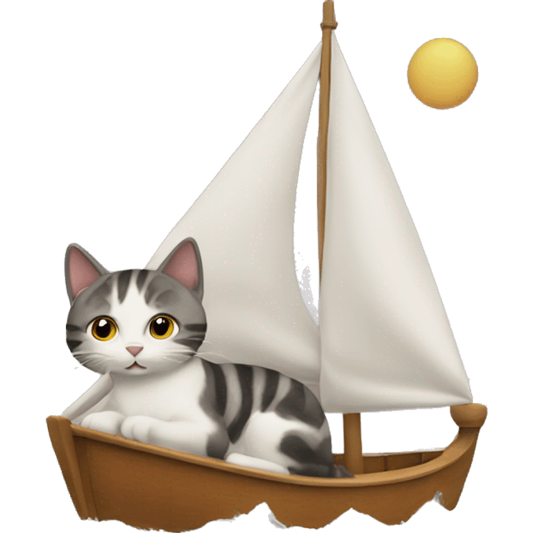 cat sailing a boat emoji