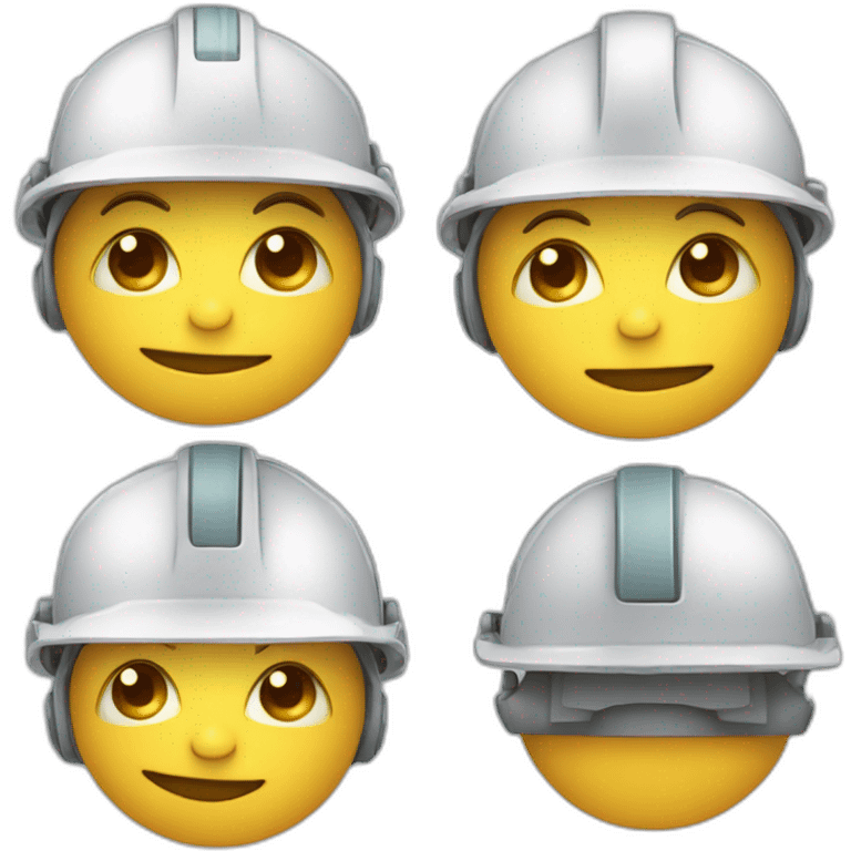 cute robot with a round face and ears wearing construction hat emoji