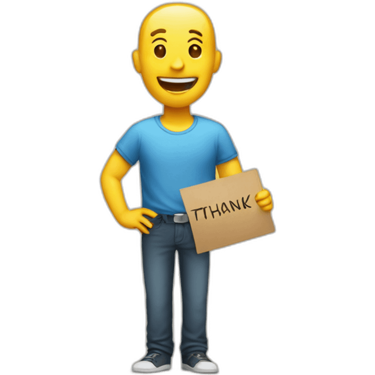 man saying thank with a sign emoji