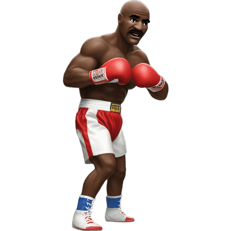 Evander Holyfield in boxing trunks throwing a haymaker emoji