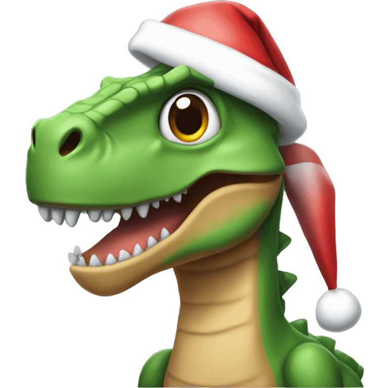 A dinosaur wearing a Santa hat  emoji