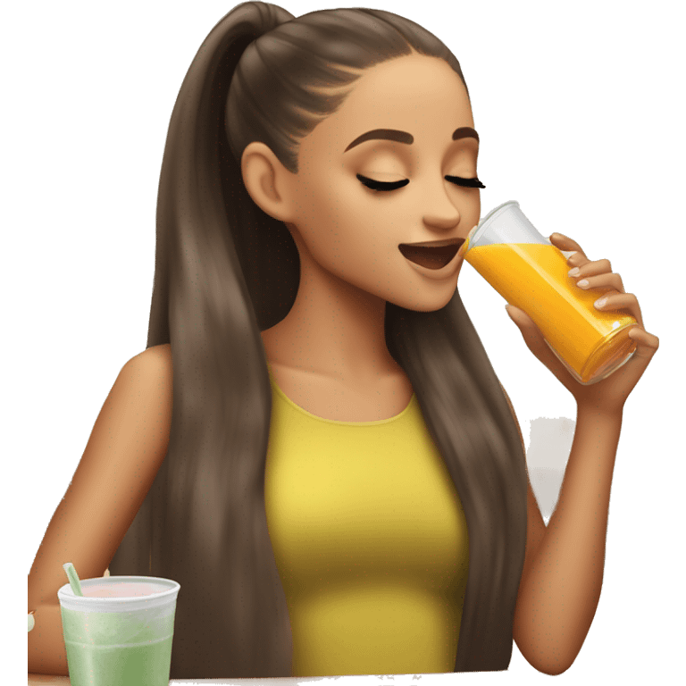 Ariana Grande drinking her juice  emoji