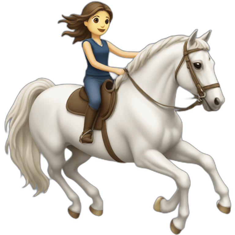 fille cheval saut emoji