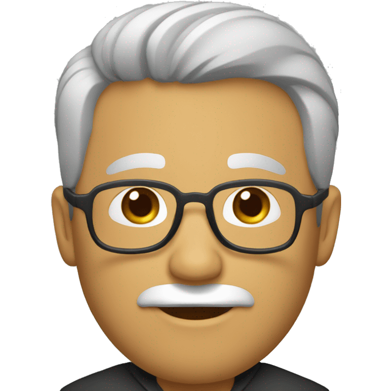 Profesor de filosofía sin barba y con cabello negro emoji