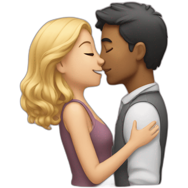 a man kiss a girl emoji